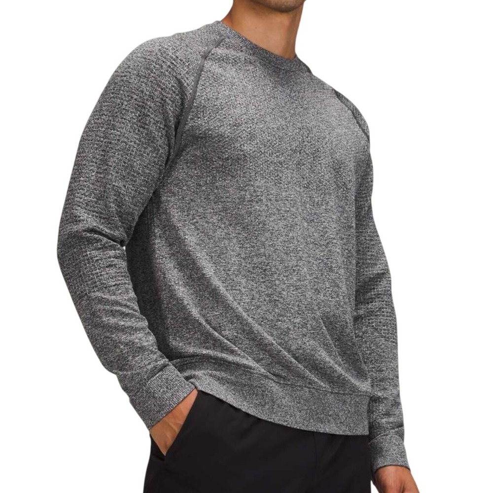 Lululemon Engineered Warmth Pullover Shirt Merino Wool Crew Run Gray Men Sz 2XL